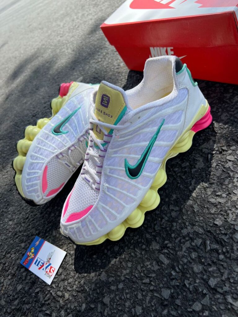 Nike Shox TL 2020 Branco com Amarelo e Rosa
